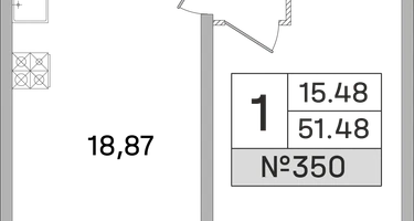 1-к. квартира, 51&nbsp;м²