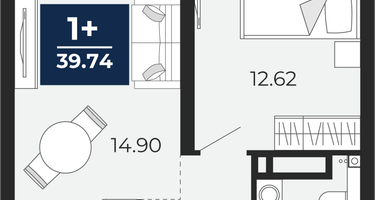 1-к. квартира, 36&nbsp;м²