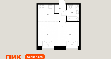 1-к. квартира, 34 м²