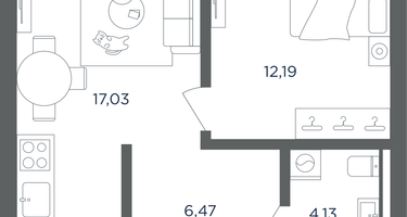 1-к. квартира, 39 м²