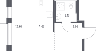 Студия, 25&nbsp;м²