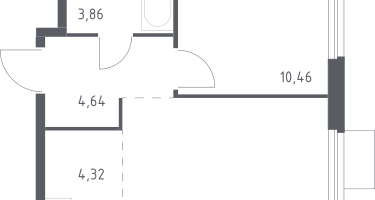 Студия, 37&nbsp;м²