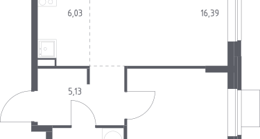 Студия, 43&nbsp;м²