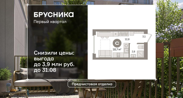 Студия, 18 м²