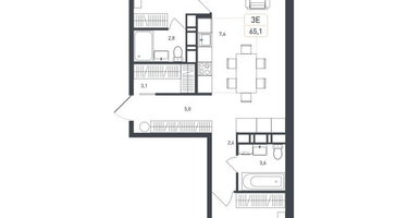 3-к. квартира, 65&nbsp;м²