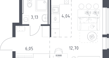 Студия, 25&nbsp;м²
