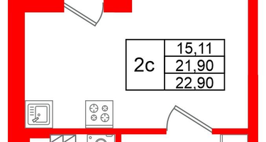 Студия, 21&nbsp;м²