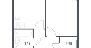 1-к. квартира, 33&nbsp;м²