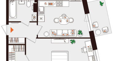 1-к. квартира, 48&nbsp;м²