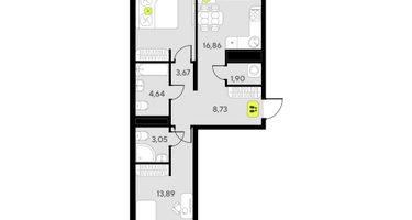 2-к. квартира, 72 м²