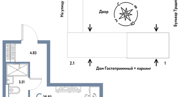 Студия, 28 м²