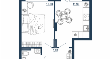1-к. квартира, 35&nbsp;м²
