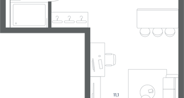 1-к. квартира, 25&nbsp;м²