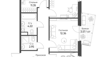 3-к. квартира, 72&nbsp;м²