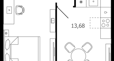 1-к. квартира, 41&nbsp;м²