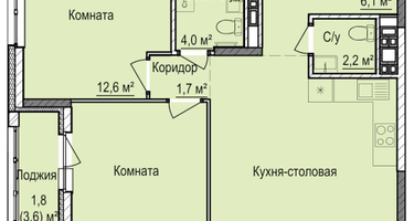 2-к. квартира, 63 м²