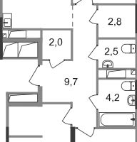 3-к. квартира, 81 м²
