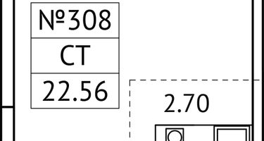Студия, 22 м²
