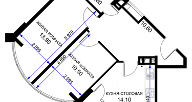 2-к. квартира, 54&nbsp;м²