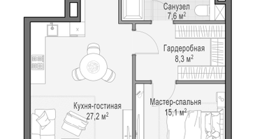 1-к. квартира, 73&nbsp;м²