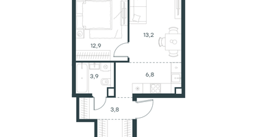2-к. квартира, 44 м²