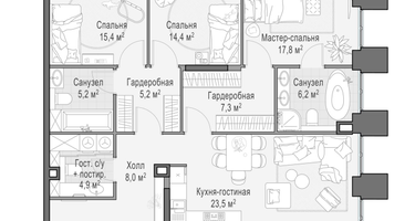 4-к. квартира, 135&nbsp;м²