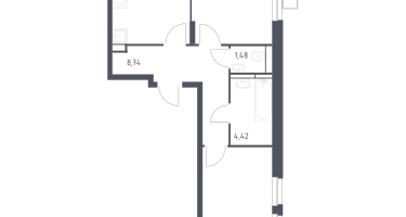 2-к. квартира, 58&nbsp;м²