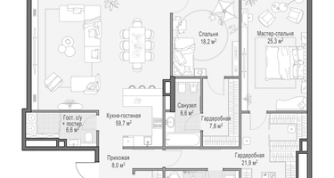 3-к. квартира, 166 м²
