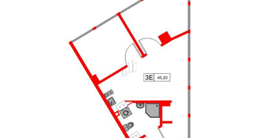 2-к. квартира, 45 м²