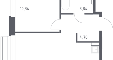 Студия, 34&nbsp;м²