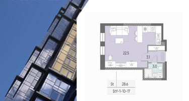 Студия, 28 м²