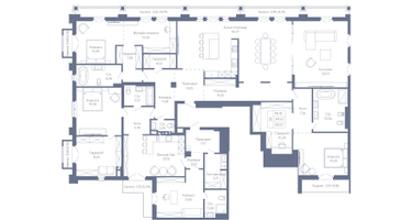 6-к. квартира, 351 м²