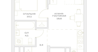 2-к. квартира, 36&nbsp;м²