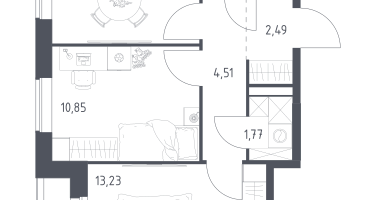 2-к. квартира, 47&nbsp;м²