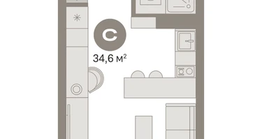 Студия, 34&nbsp;м²