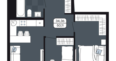 Студия, 50&nbsp;м²