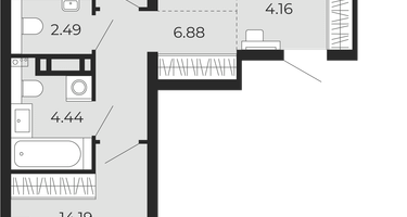 2-к. квартира, 70 м²