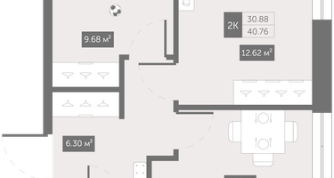 2-к. квартира, 40&nbsp;м²