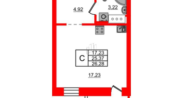 Студия, 26 м²