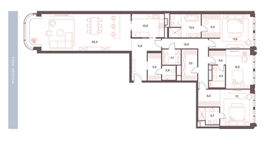 4-к. квартира, 187&nbsp;м²