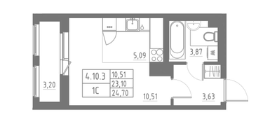 Студия, 24&nbsp;м²