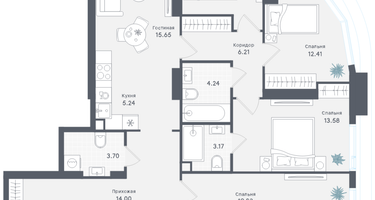 4-к. квартира, 112&nbsp;м²