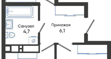 2-к. квартира, 59&nbsp;м²