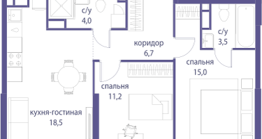 Студия, 28&nbsp;м²