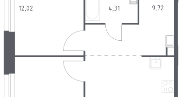 2-к. квартира, 53&nbsp;м²
