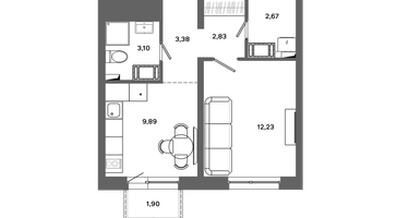 1-к. квартира, 33 м²