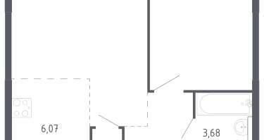 Студия, 42&nbsp;м²