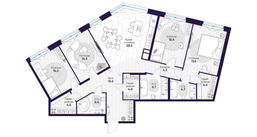 4-к. квартира, 141&nbsp;м²