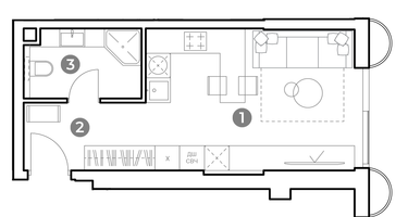 Студия, 27&nbsp;м²