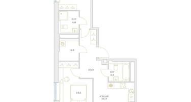 4-к. квартира, 87 м²
